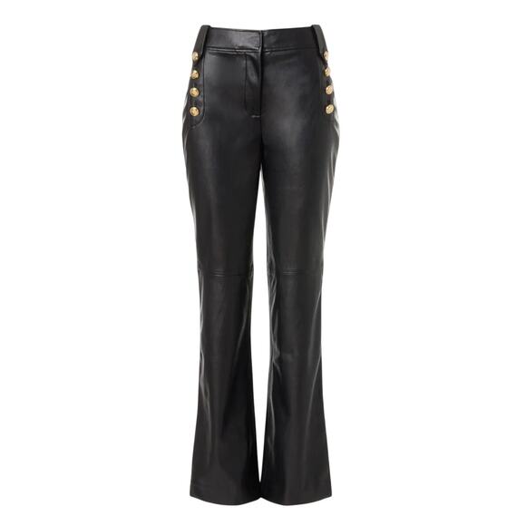 Derek Lam 10 Crosby x RTR Flare Faux Leather Sailor Pant in Black, Size US 8 - Picture 1 of 9